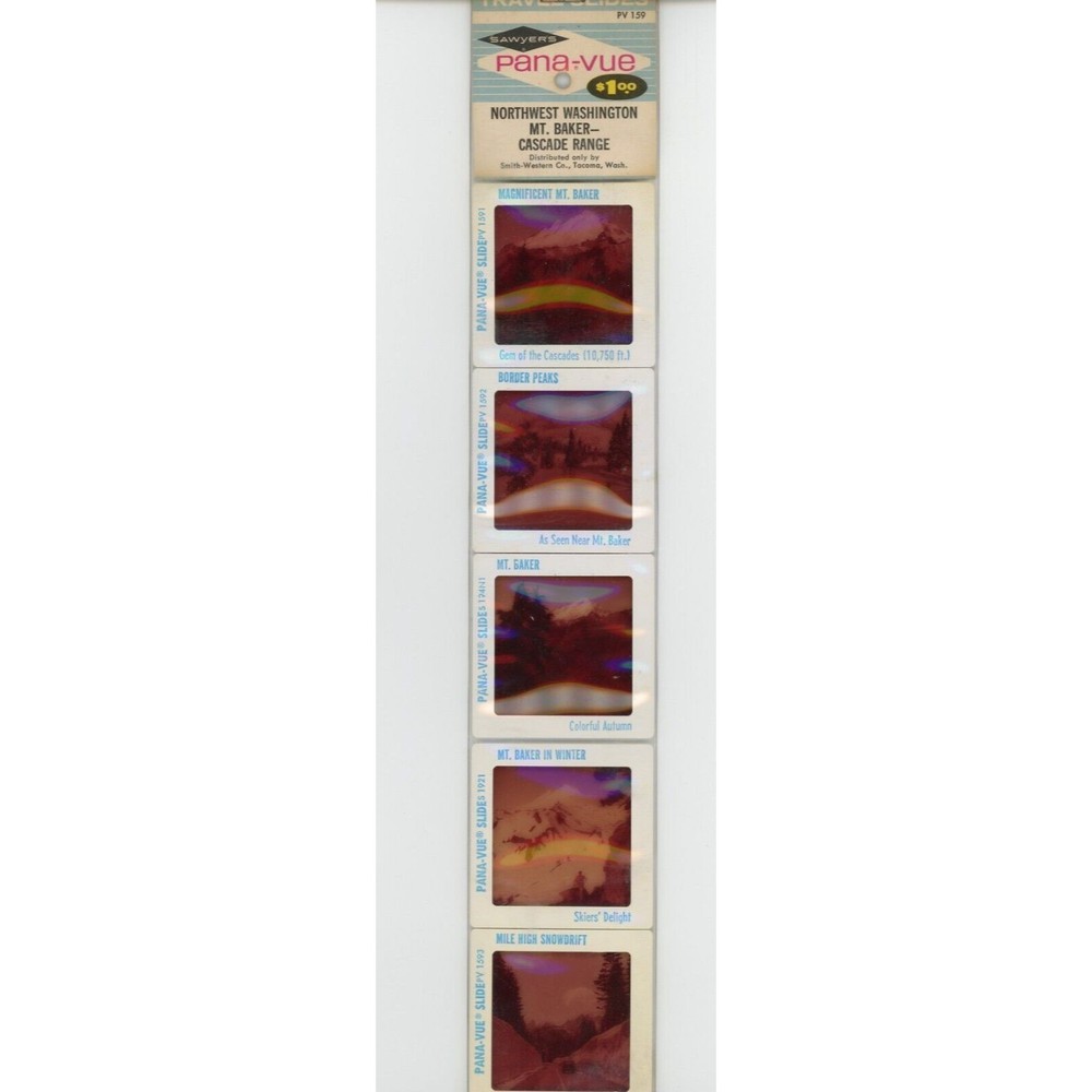 Vintage GAF Pana-Vue Slides NW Washington Mount Baker Cascade Mtn Lot of 5 PV159